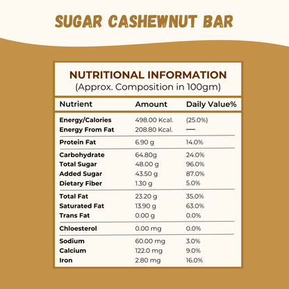 Jaggery Cashewnut Chiki Bar - 450 Gram