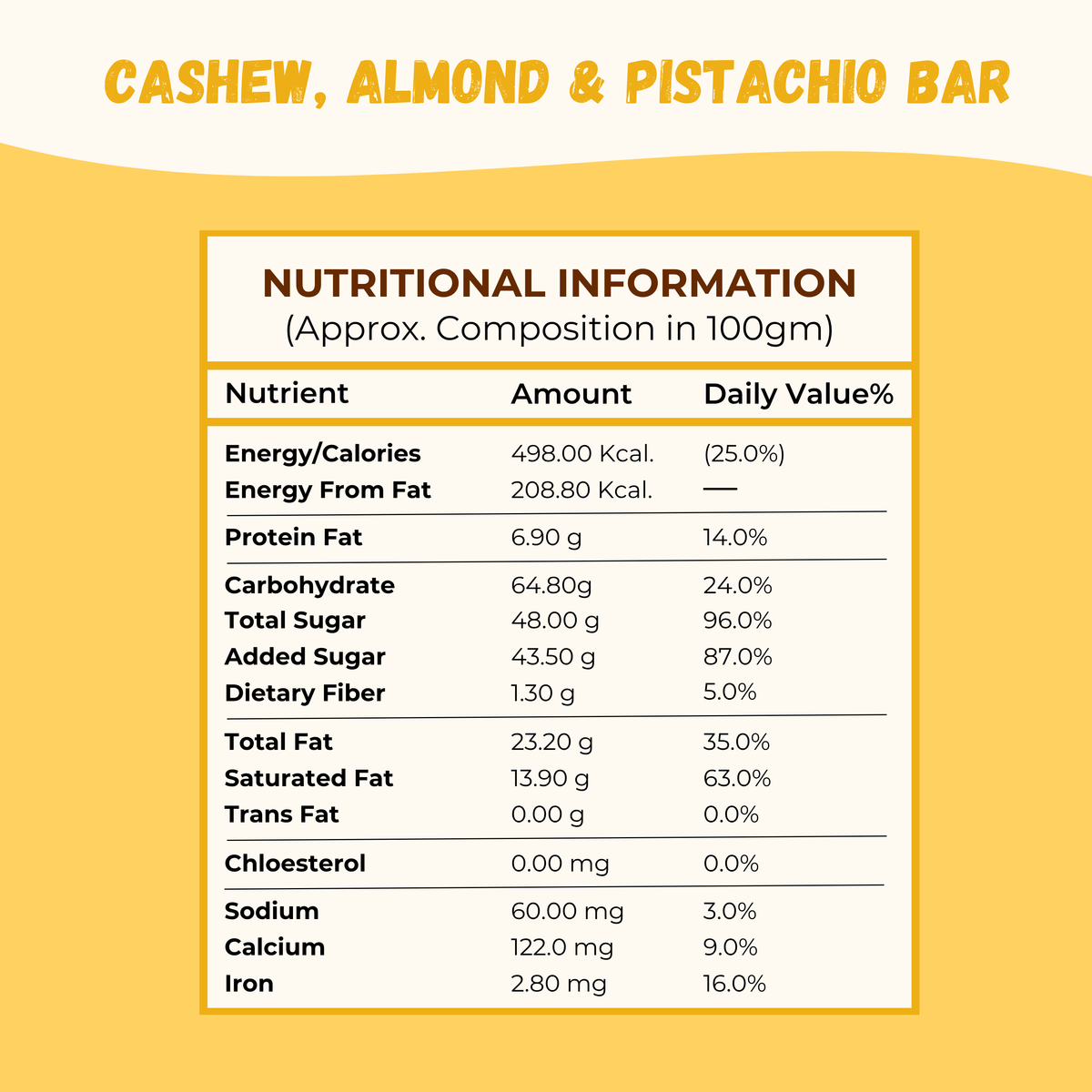Sugar Cashewnut Almond Pista Chiki Bar - 450 Gram