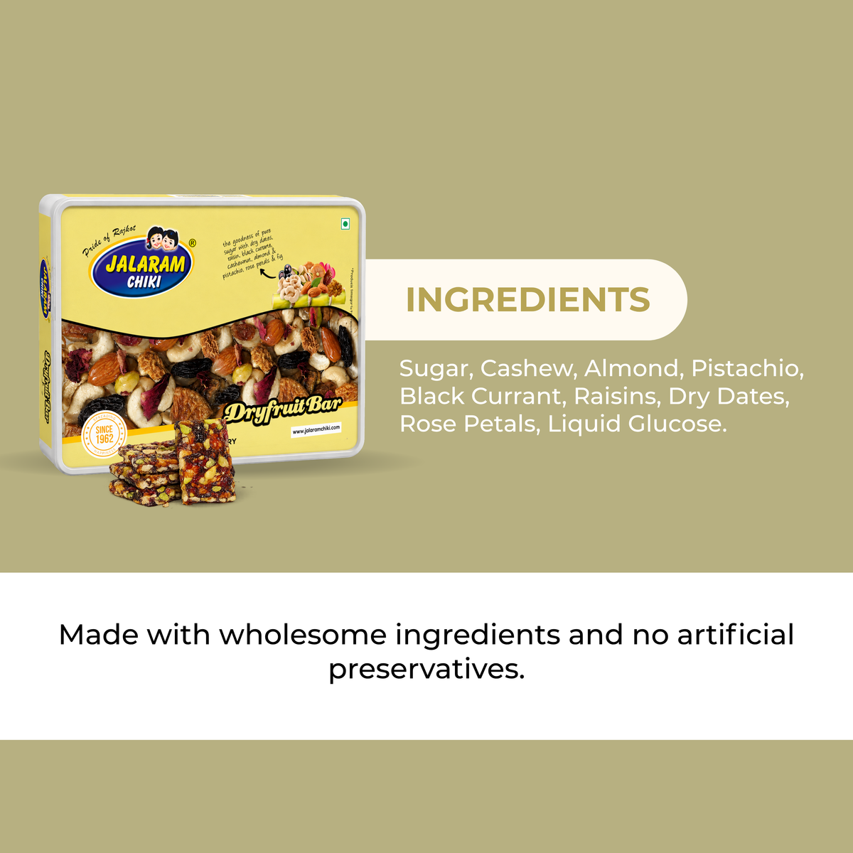 Sugar Dry Fruit Chiki Bar - 450 Gram
