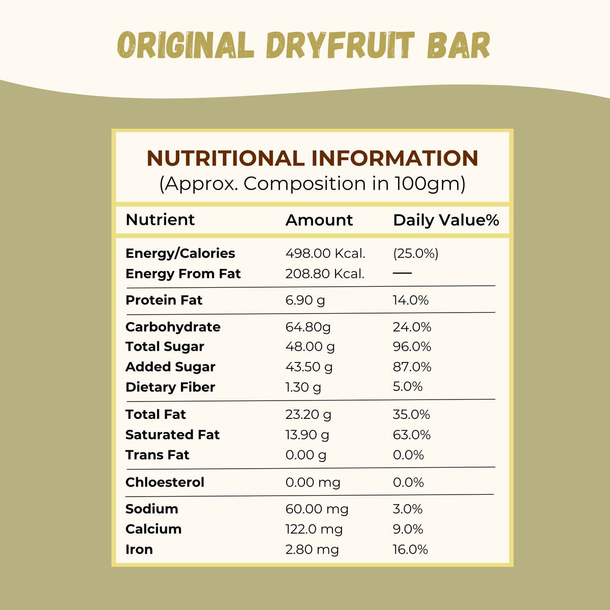 Sugar Dry Fruit Chiki Bar - 450 Gram