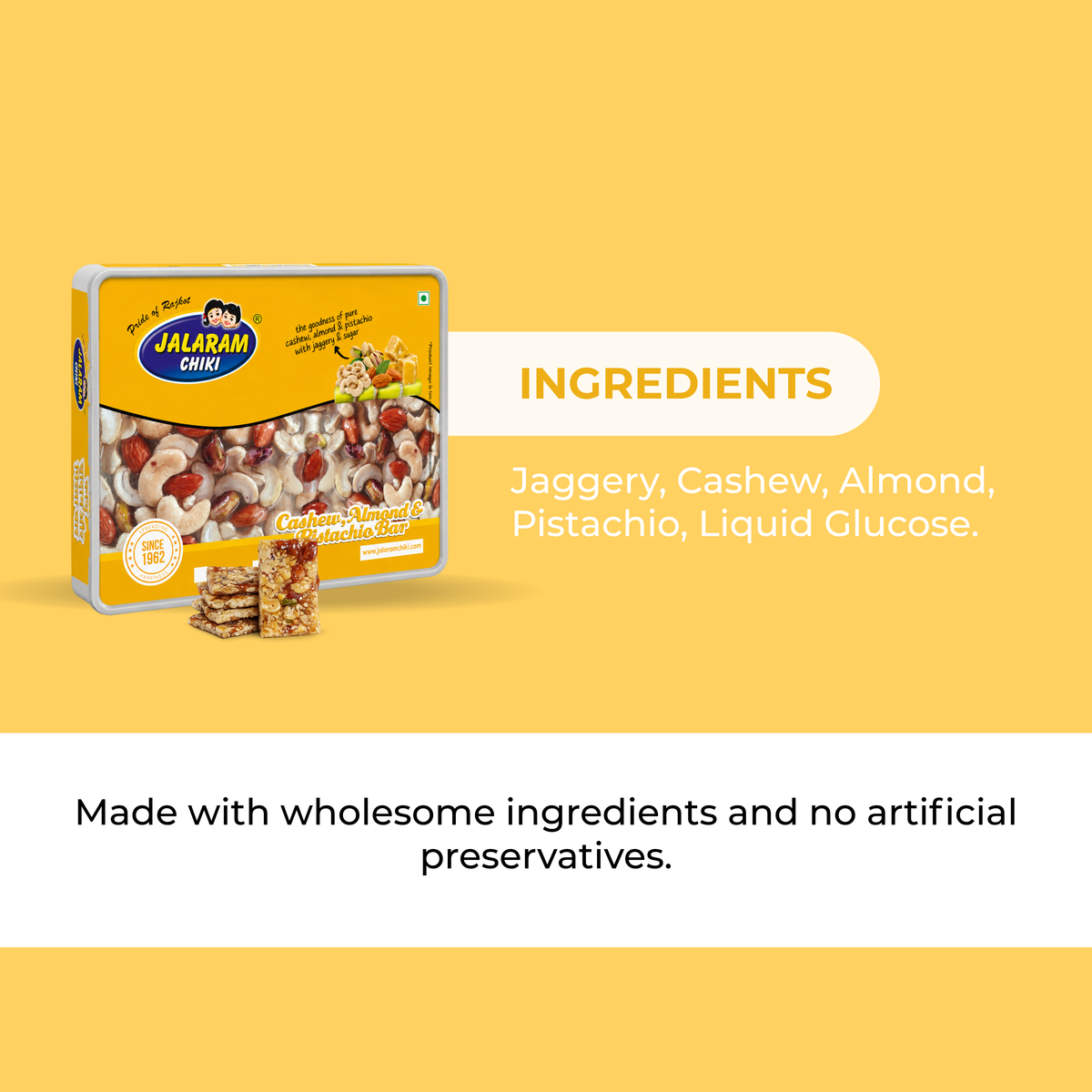 Jaggery Cashewnut Almond Pista Chiki bar - 450 Gram