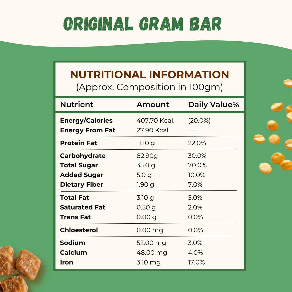 Jaggery Gram Chiki Bar - 450 Gram
