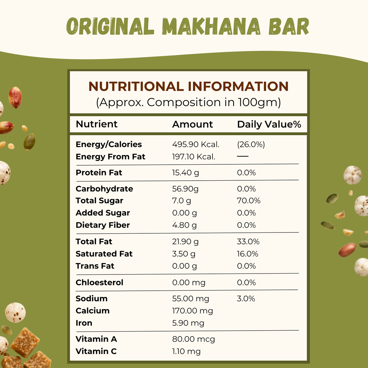Jaggery Makhana Chiki Bar - 400 Gram