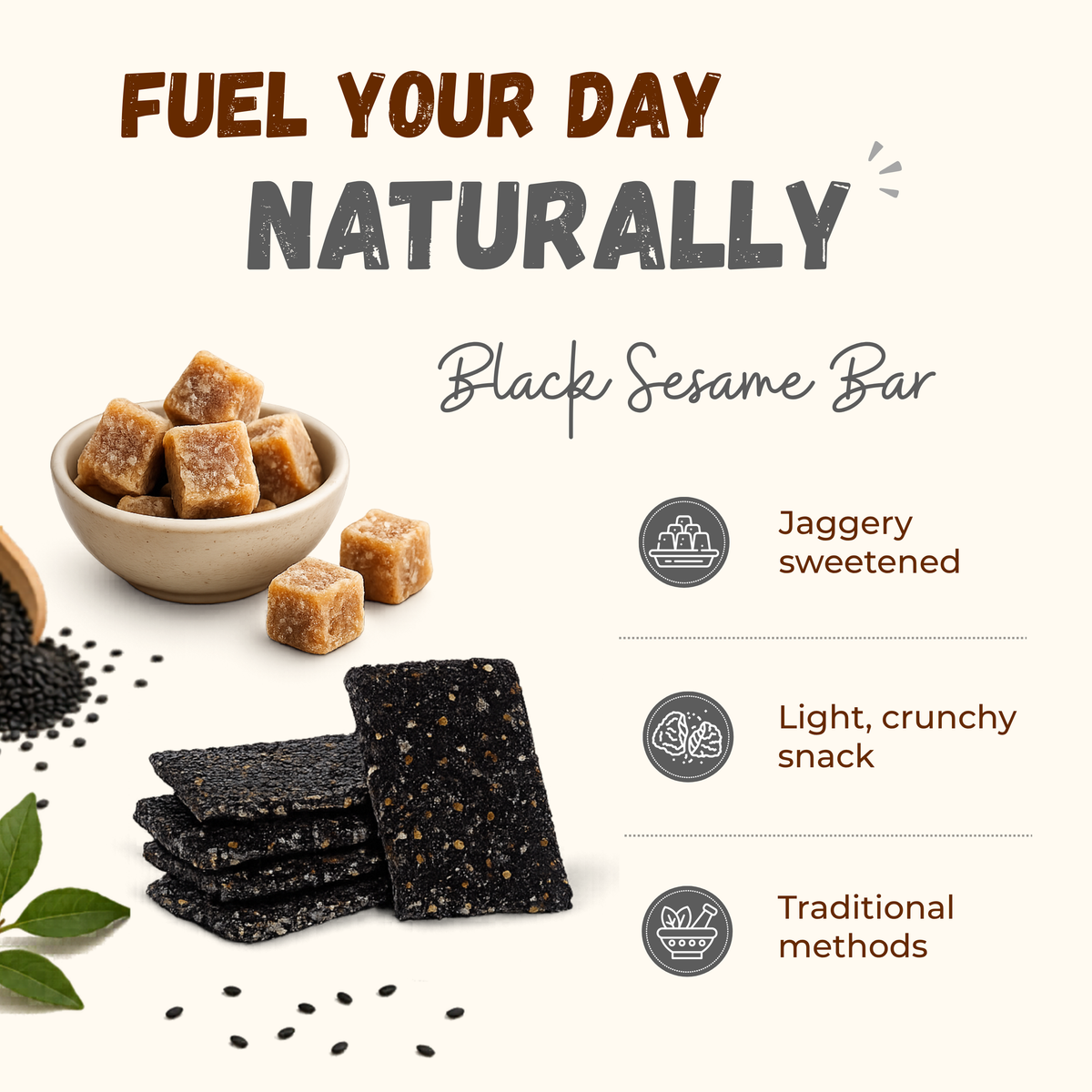 Jaggery Black Sesame Chiki Bar - 450 Gram