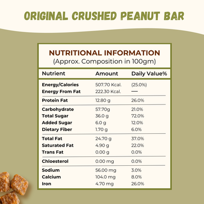 Jaggery Crush Peanut Chiki Bar - 450 Gram