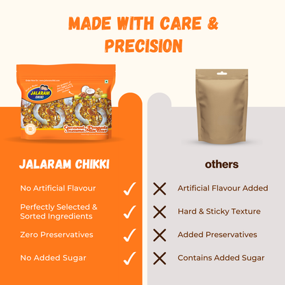Jaggery coconut peanut sesame chiki bar - 450 Gram
