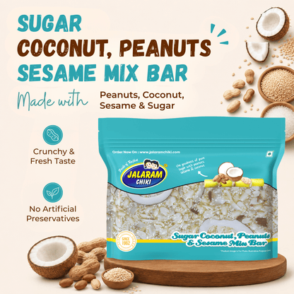 Sugar Coconut Peanut Chiki Bar - 450 Gram