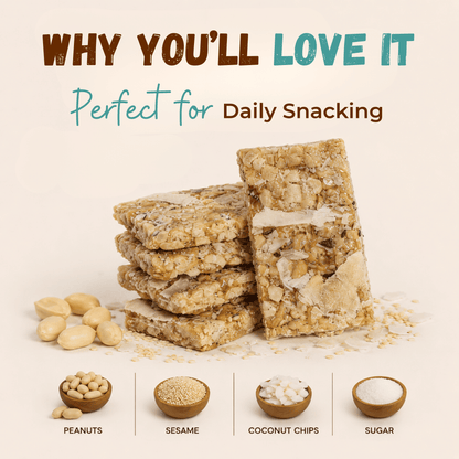 Sugar Coconut Peanut Chiki Bar - 450 Gram