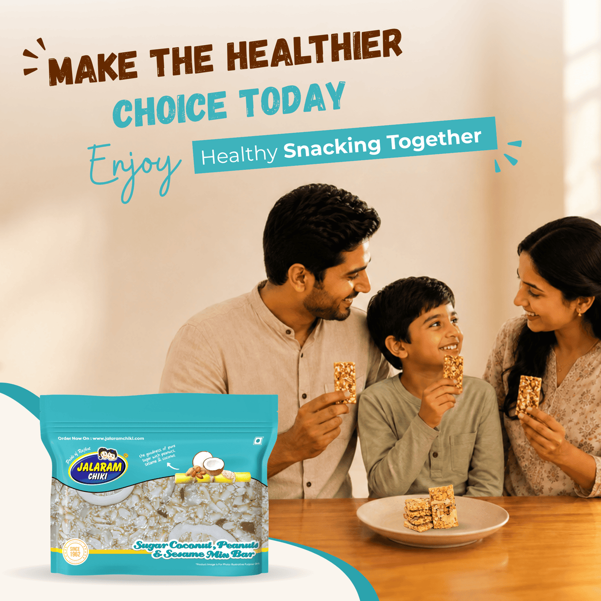 Sugar Coconut Peanut Chiki Bar - 450 Gram
