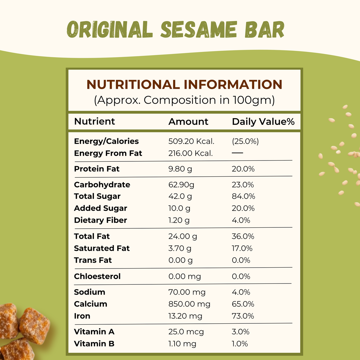Jaggery Sesame Chiki Bar - 450 Gram