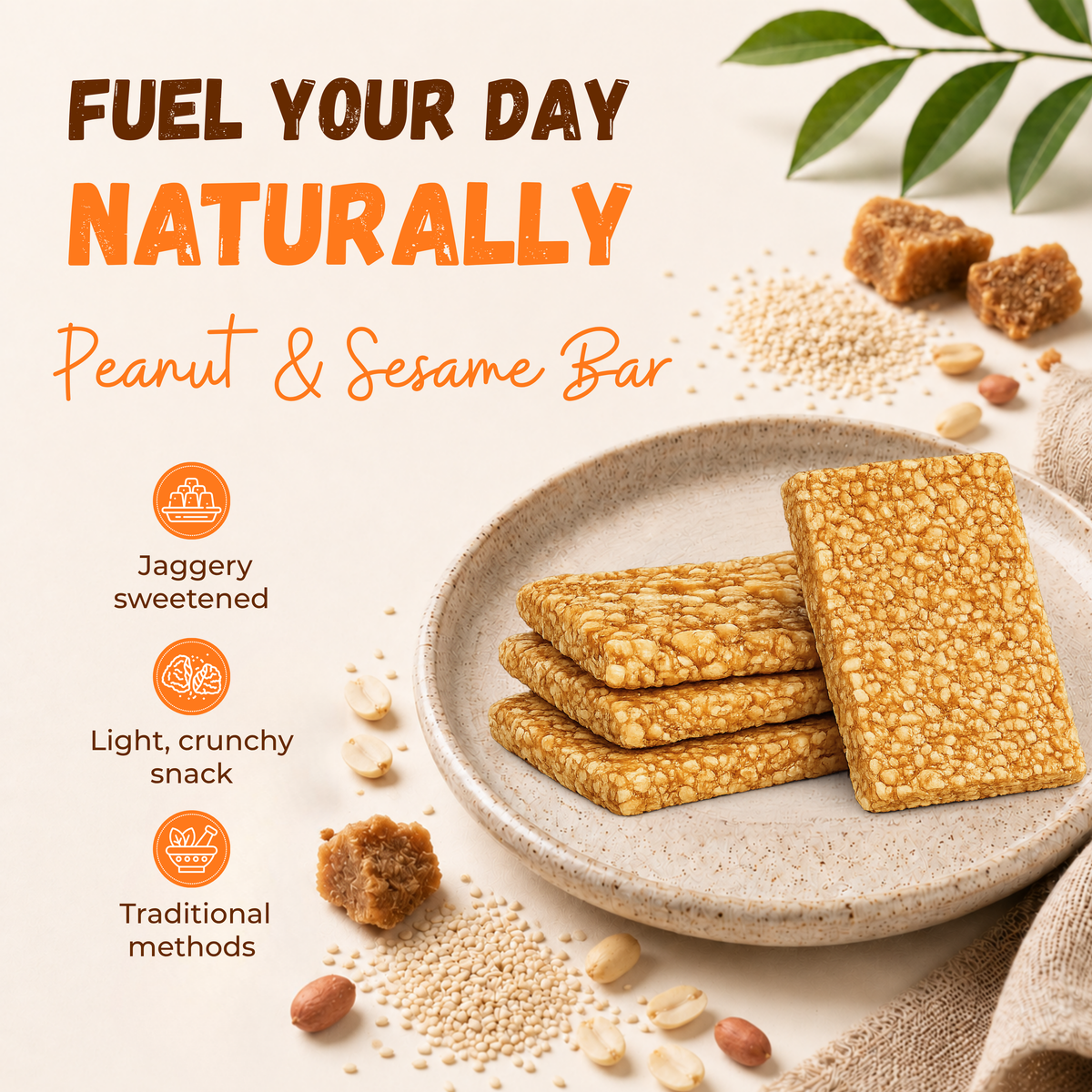 Jaggery Peanut & Sesame Chiki Bar - 450 Gram