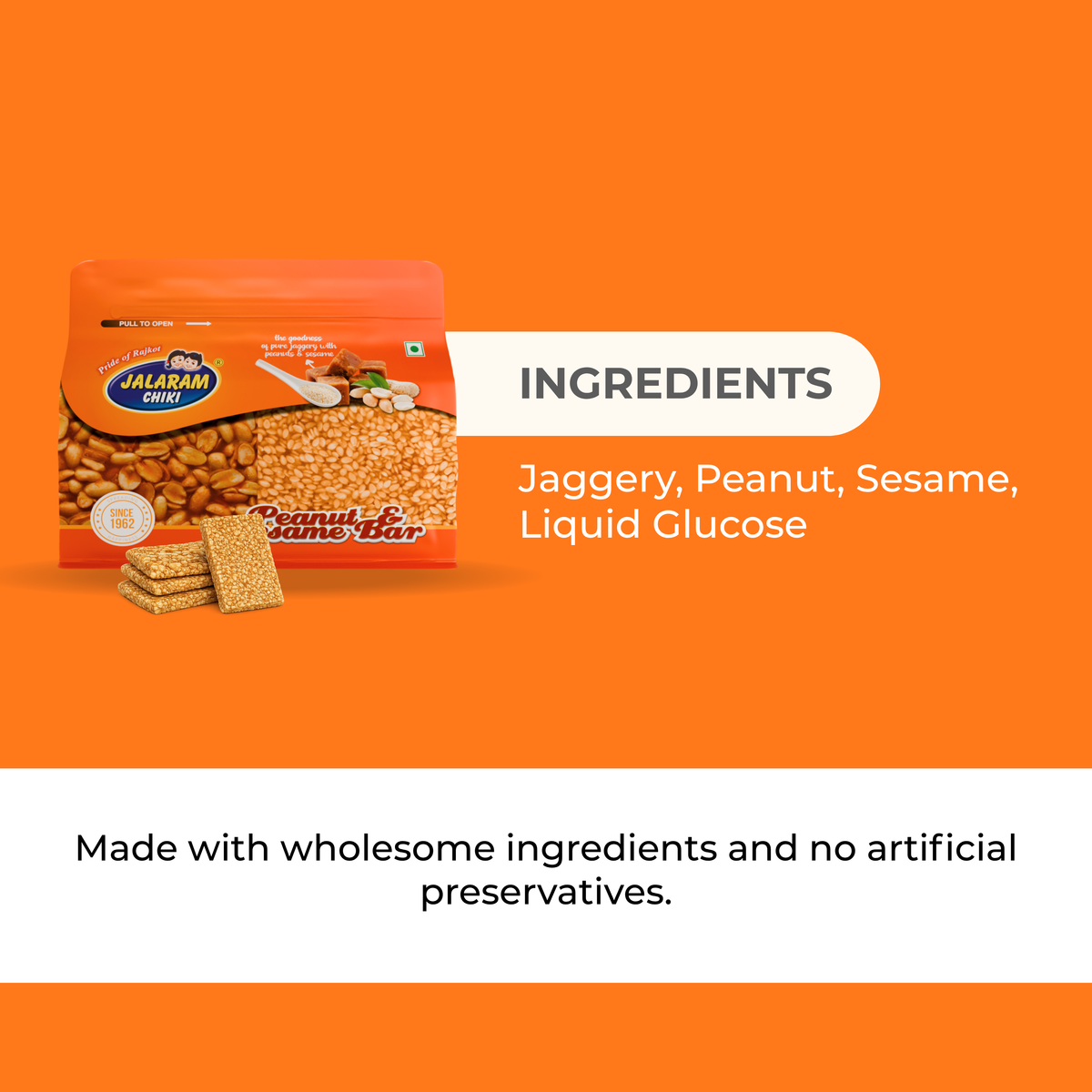 Jaggery Peanut & Sesame Chiki Bar - 450 Gram