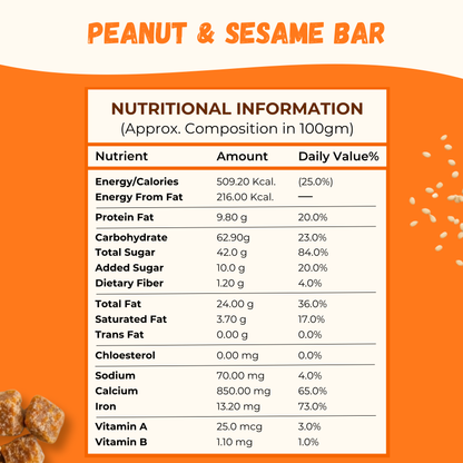 Jaggery Peanut & Sesame Chiki Bar - 450 Gram