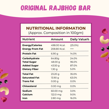 Sugar Rajbhog Chiki Bar - 450 Gram
