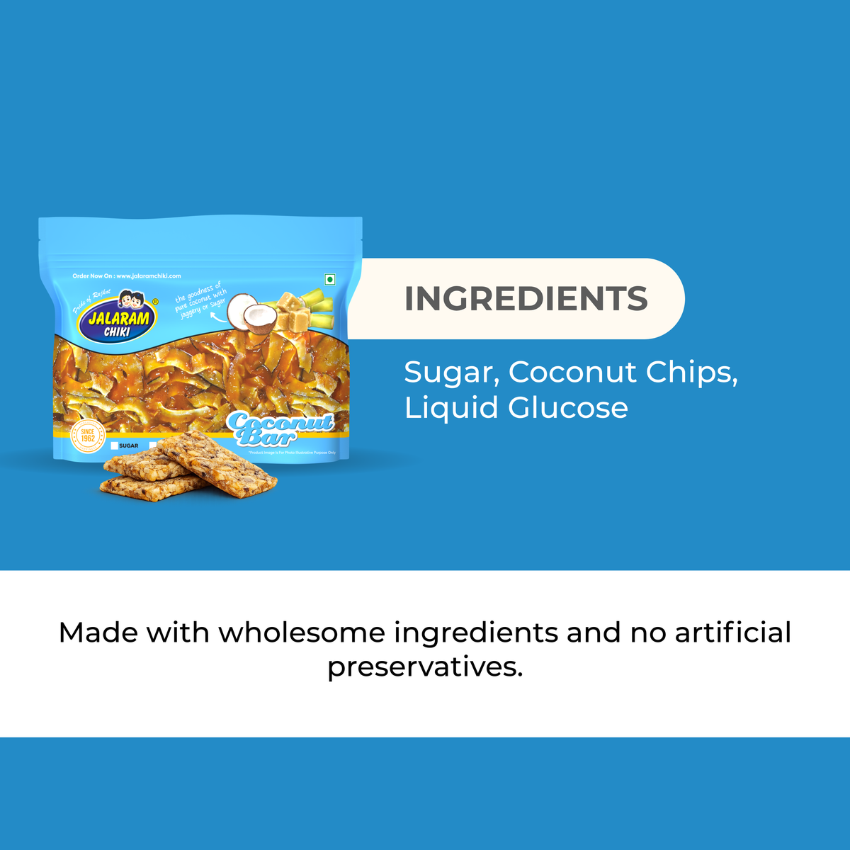 Sugar Coconut Chiki Bar - 450 Gram