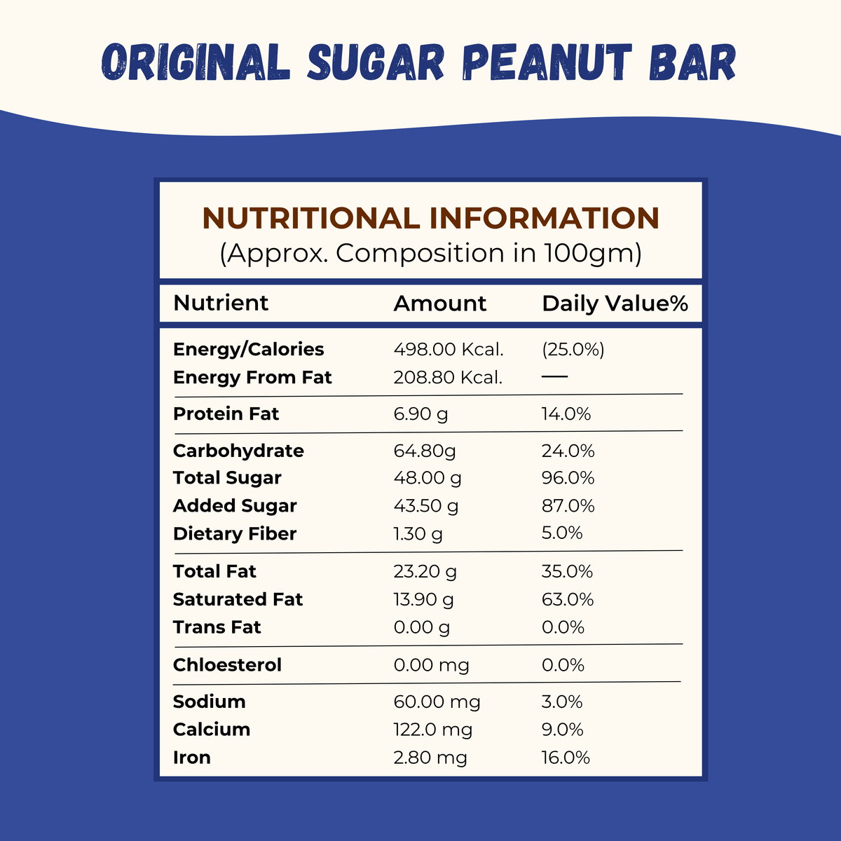 Sugar Peanut Chiki Bar - 450 Gram