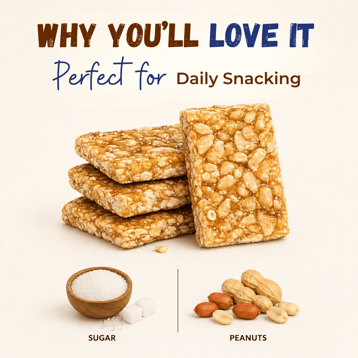 Sugar Peanut Chiki Bar - 450 Gram
