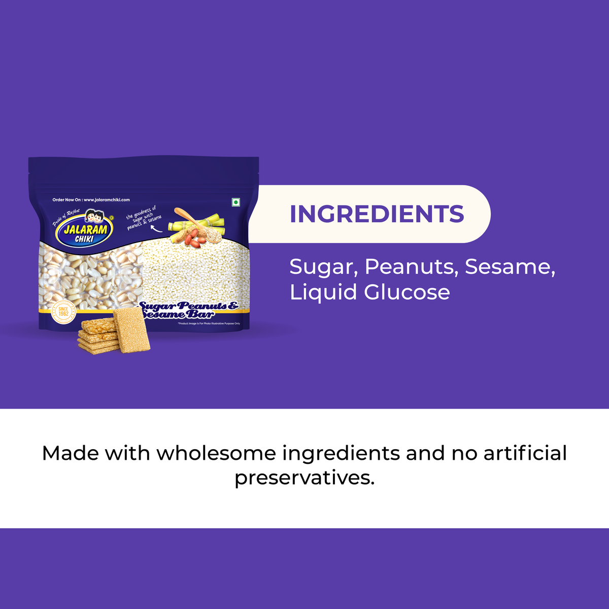 Sugar Peanut Sesame Chiki Bar - 450 Gram