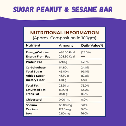 Sugar Peanut Sesame Chiki Bar - 450 Gram