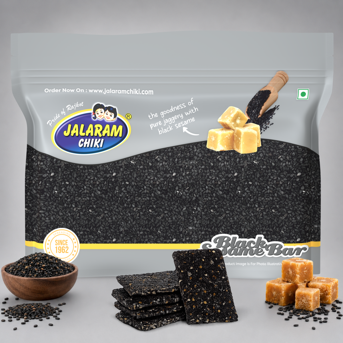 Jaggery Black Sesame Chiki Bar - 450 Gram