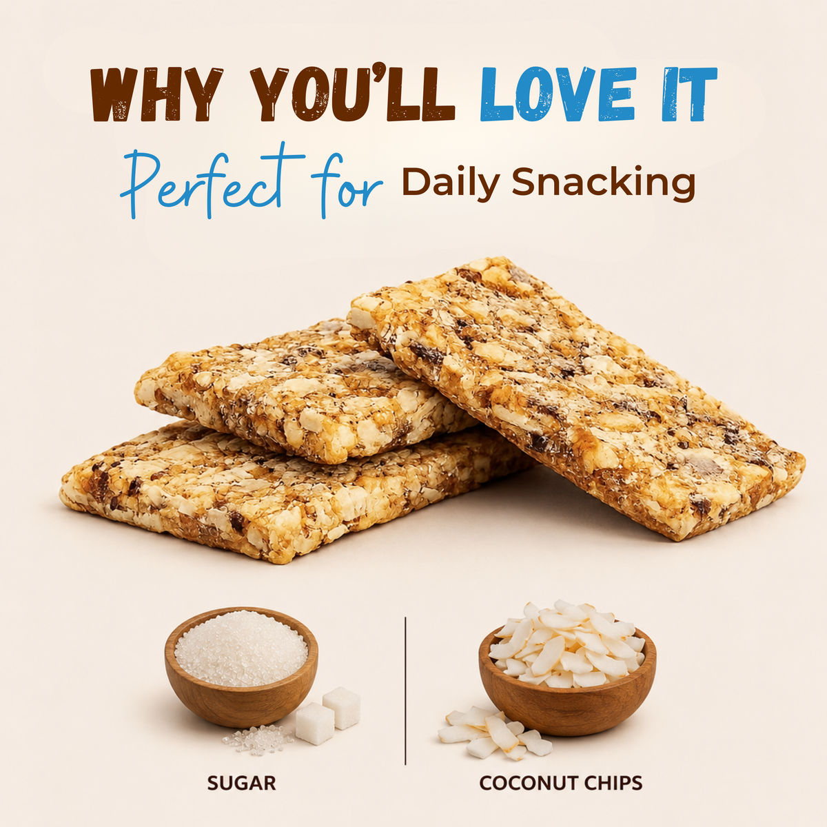Sugar Coconut Chiki Bar - 450 Gram