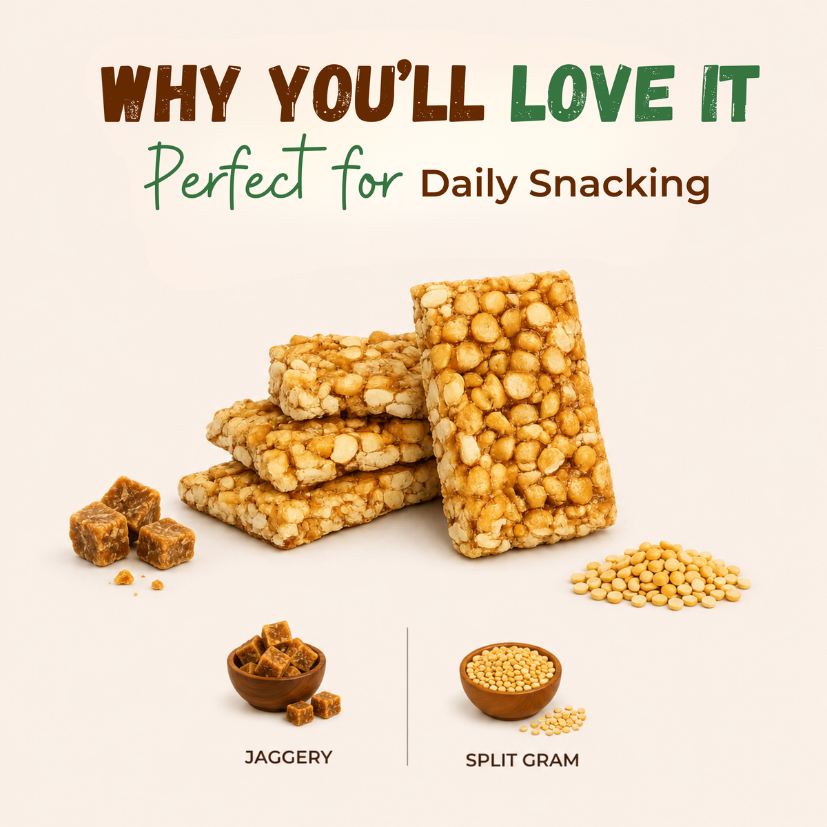 Jaggery Gram Chiki Bar - 450 Gram