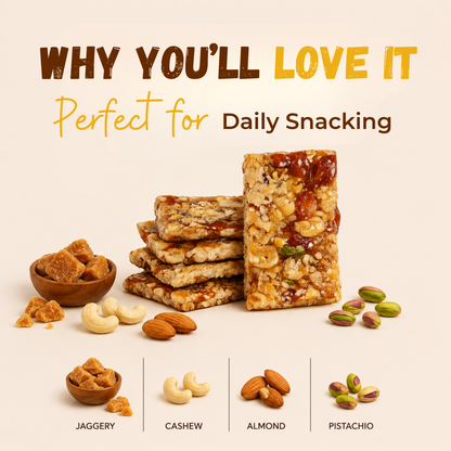 Jaggery Cashewnut Almond Pista Chiki bar - 450 Gram