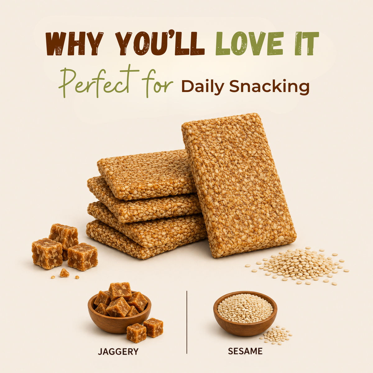 Jaggery Sesame Chiki Bar - 450 Gram