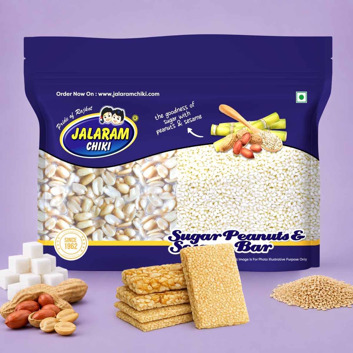 Sugar Peanut Sesame Chiki Bar - 450 Gram
