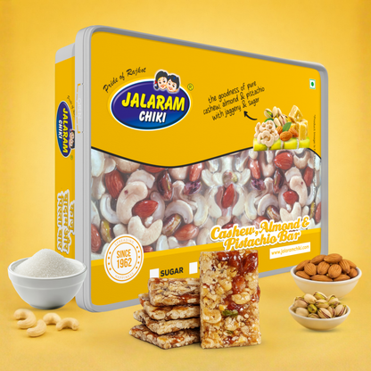 Sugar Cashewnut Almond Pista Chiki Bar - 450 Gram